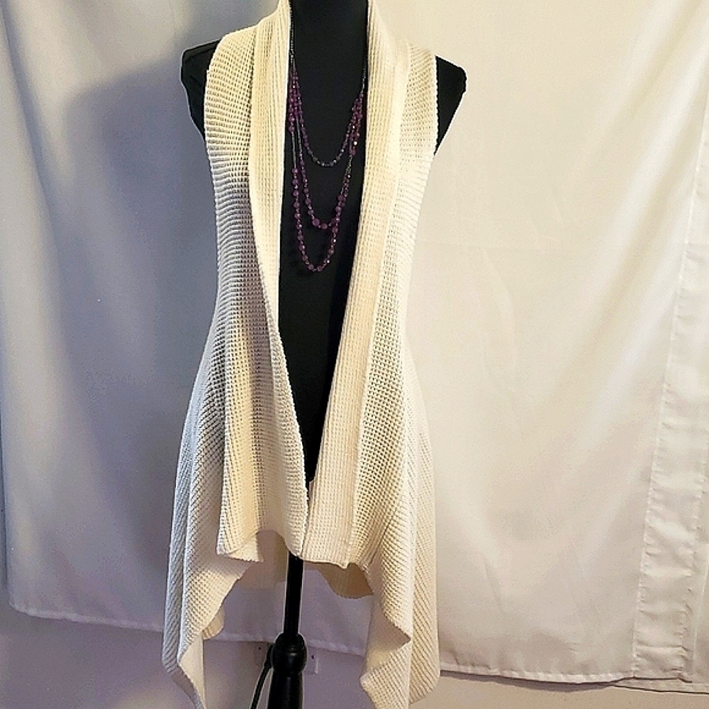 Cream Knit sweater vest Boho-chic Size Small